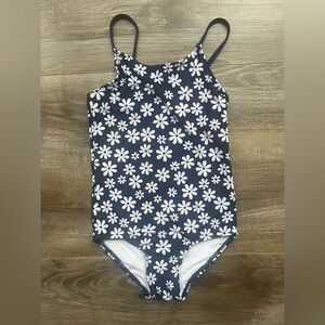H&M Navy and White Daisy One-Piece Swimsuit - Kids
